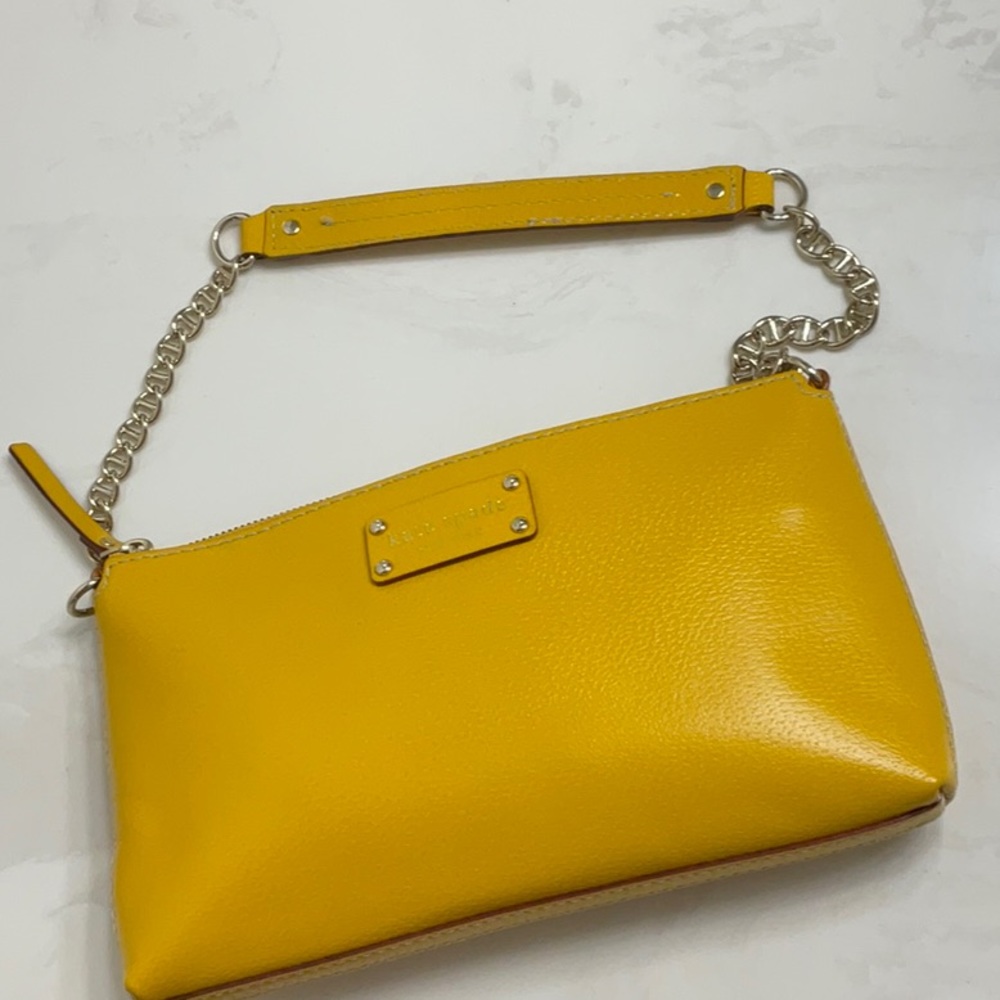 New Kate Spade Wellesley Bird Leather Bag Mustard Yellow Rare!
